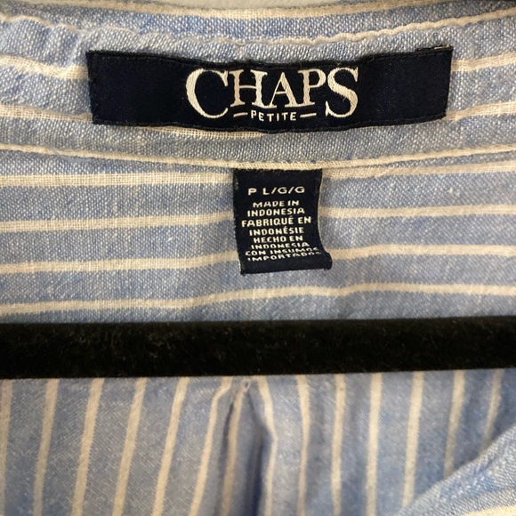 Chaps blue&white stripped button down shirt - Picture 3 of 3